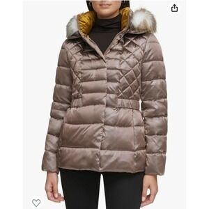 Kenneth Cole Women's Mixed Quilted Puffer Coat